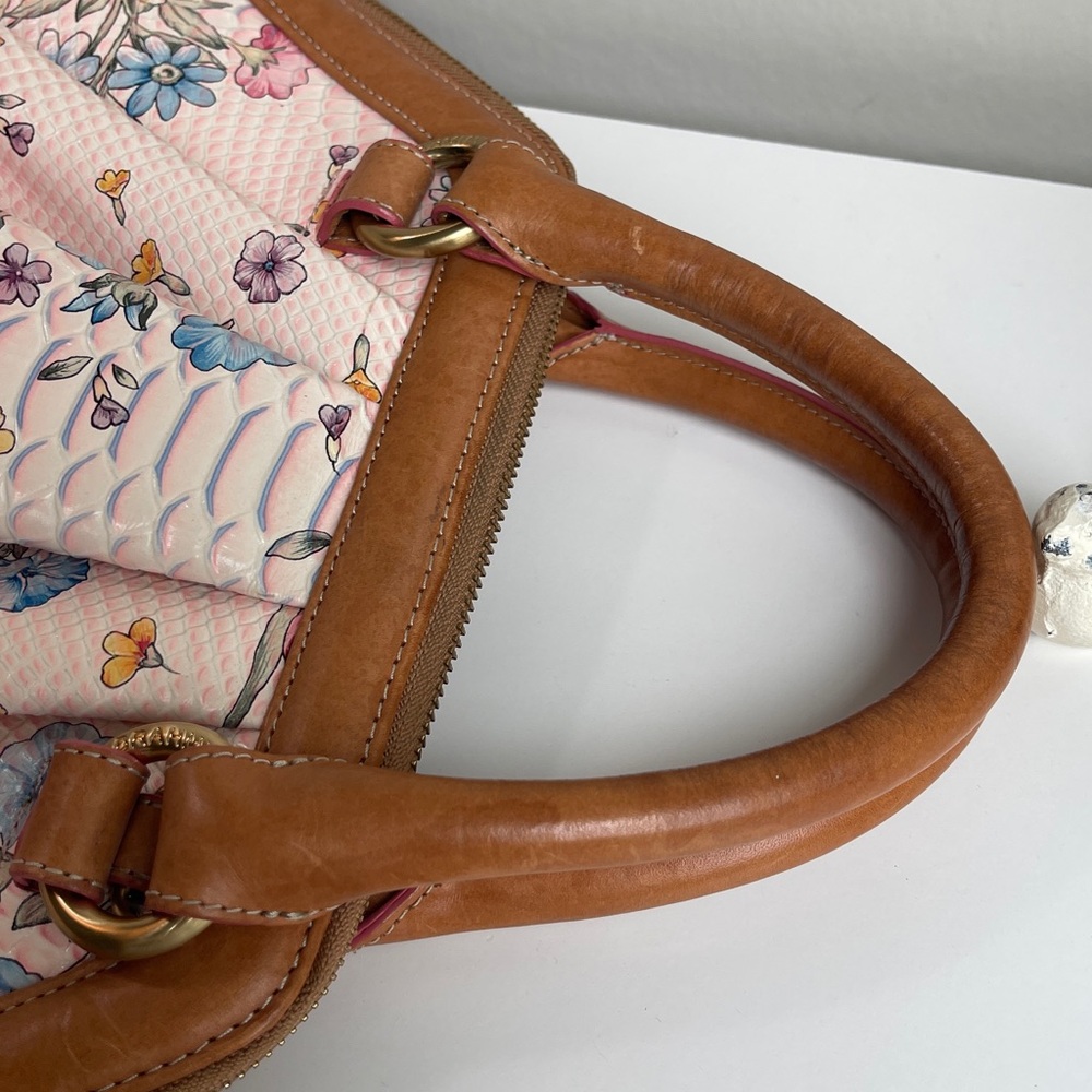 BRAHMIN LIGHT PINK OASIS FLORAL ELISA Satchel Super Rare & Hard To Find - Picture 12 of 17